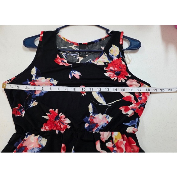 Lildy Black Floral Round Hem Maxi Dress LXL Sleeveless Women's - Picture 5 of 8